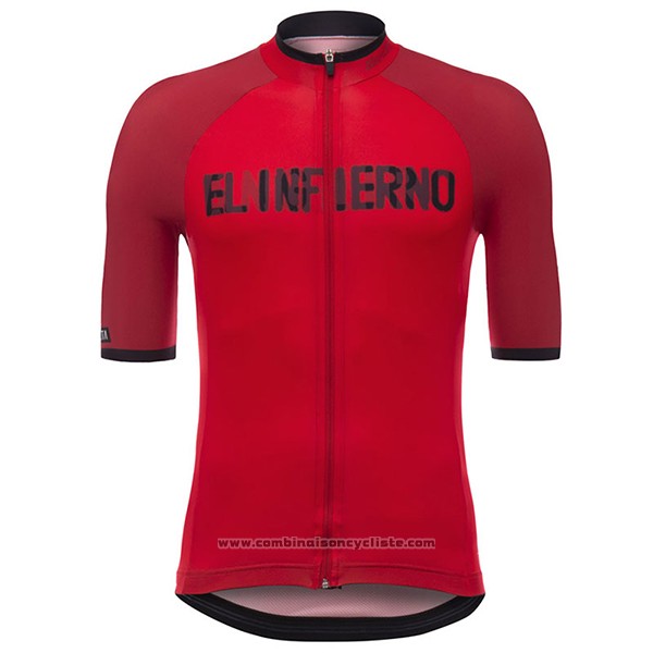 2017 Maillot Cyclisme Angliru Vuelta Espana Rouge Manches Courtes et Cuissard